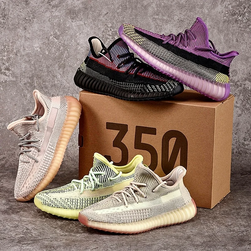 

America limited editi lightweight breathable knitting running sports shoes reflective yeezy boost 350 v2 men shoes 2021, As picture,can be customized