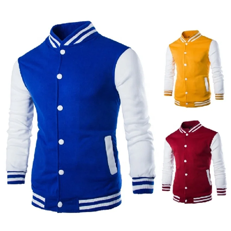 

Men's Casual Baseball Uniform Sports Outdoor Men's Stand Collar Baseball Jacket Men's Clothing, Black/navy/blue/burgundy