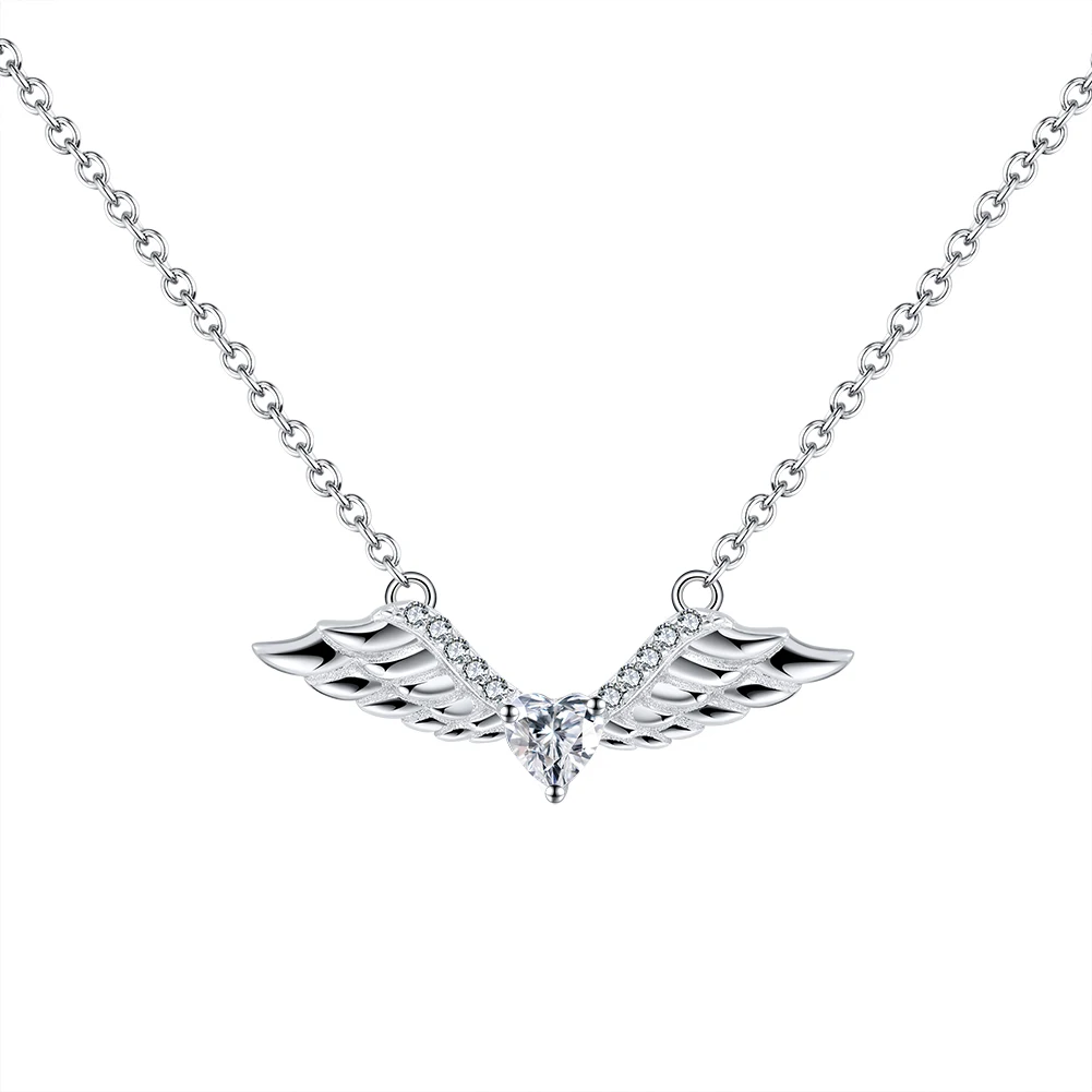 

RINNTIN SN242 China Excellent Jewellery 925 Sterling Silver Jewelry Minimalist Wing Charm Necklace for Women 2020