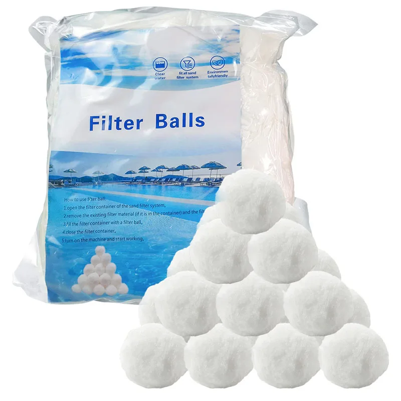 

Water Treatment Filter Fiber Ball 700G Equals 25Kg Sand Filter Efficiency White Cotton Polyest Fiber Ball For Swim Pool