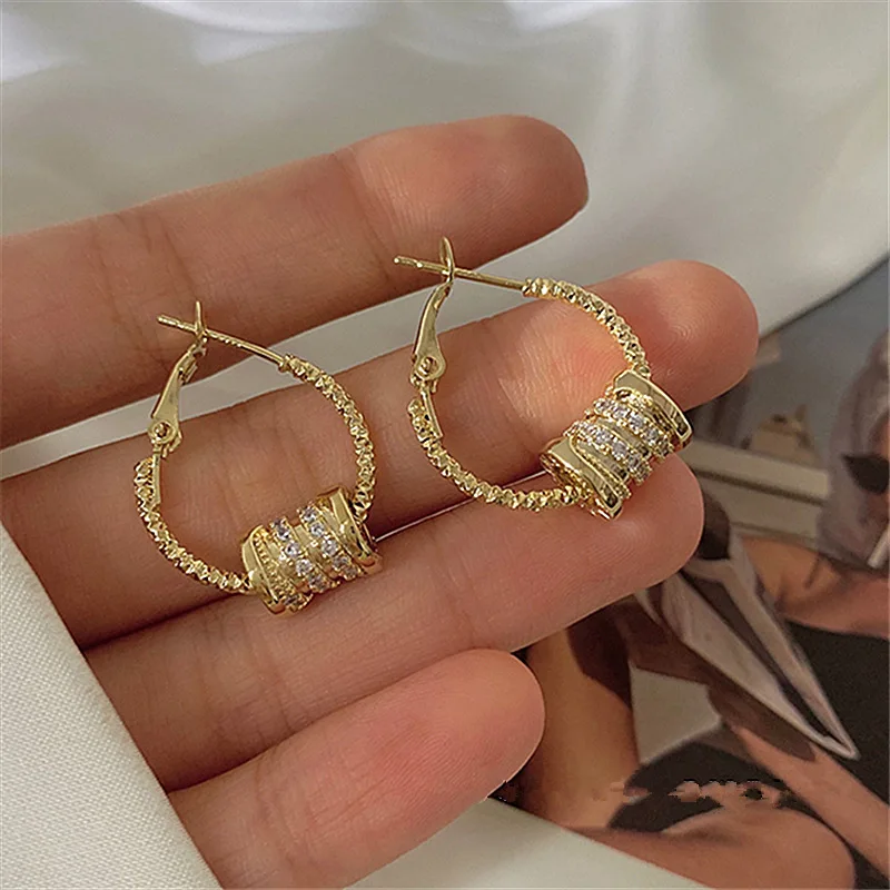 

2021 Hot Sale Fashion Style High Quality Silver Earrings 925 Sterling Rhinestone Zircon Hoop Earrings, 1 colors