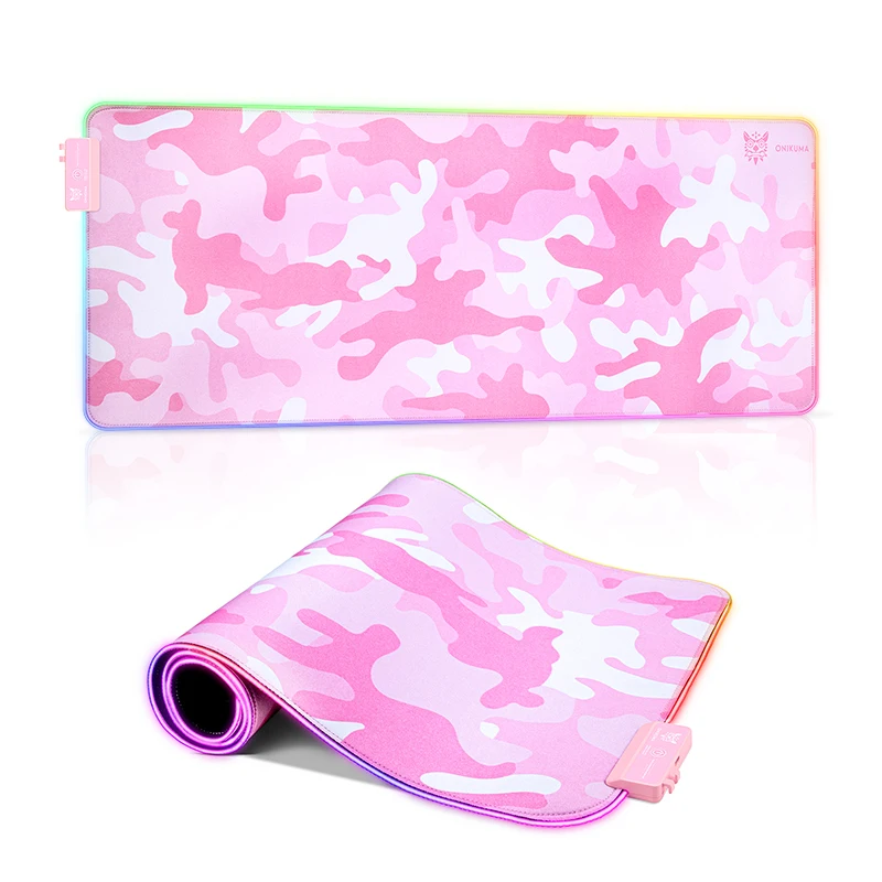 

ONIKUMA G5 New Design Waterproof  Extra Large Gamer Mouse Mat Pink Camo Gaming RGB Mouse Pads