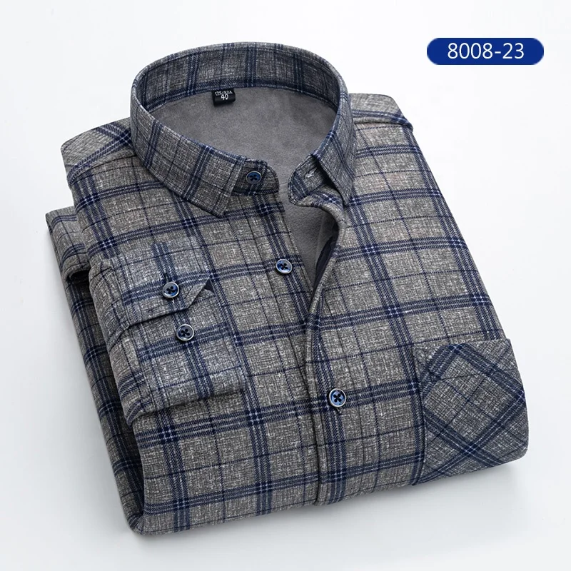 

Fit Cotton Business Casual Long Sleeve Shirt New Style Plus Size Latest Check Slim for Men Casual Shirts Full 100% Cotton Summer