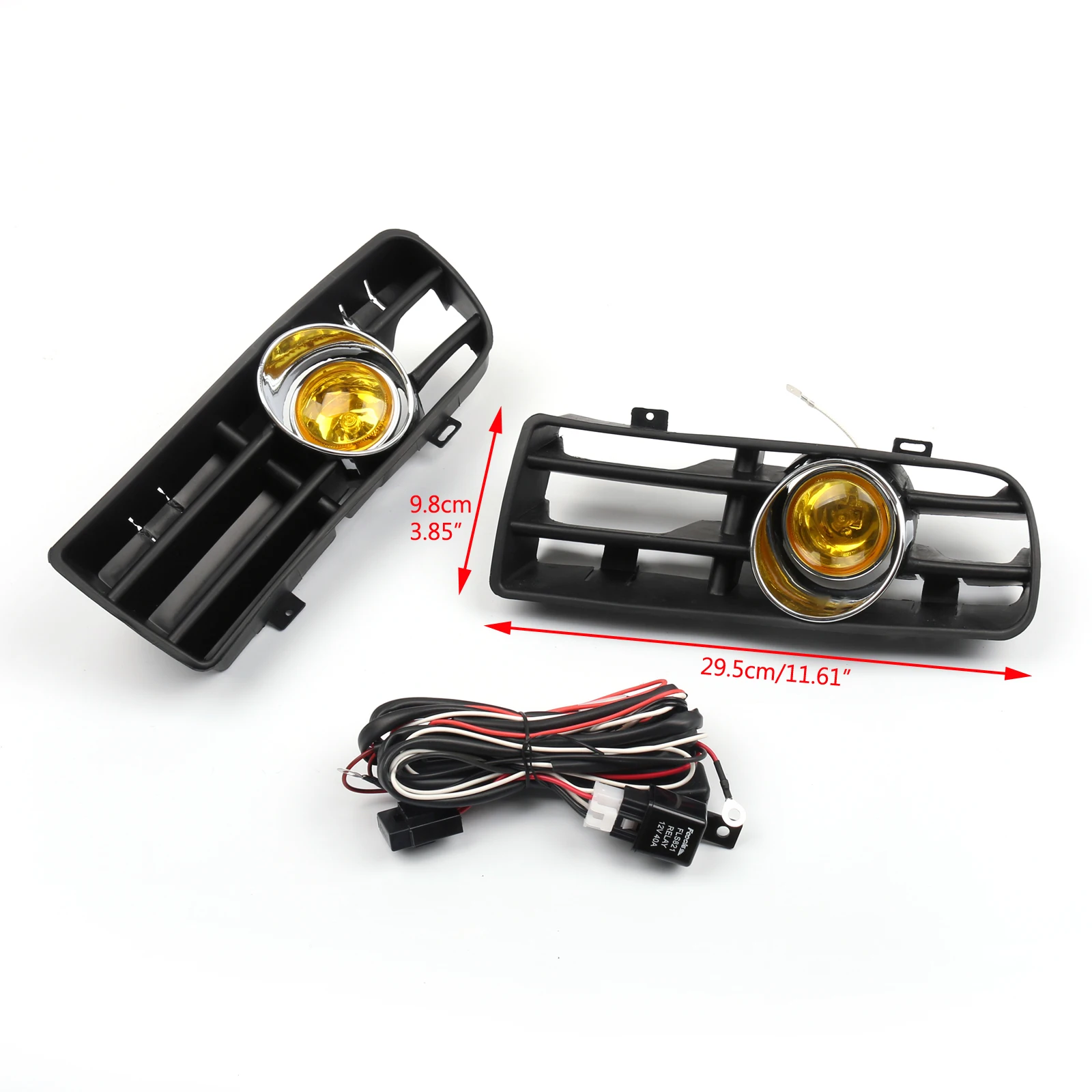 

Areyourshop 1Pair Yellow Front Grille Fog Light Lamp Lower Grill For VW Golf MK4 GTI/TDI
