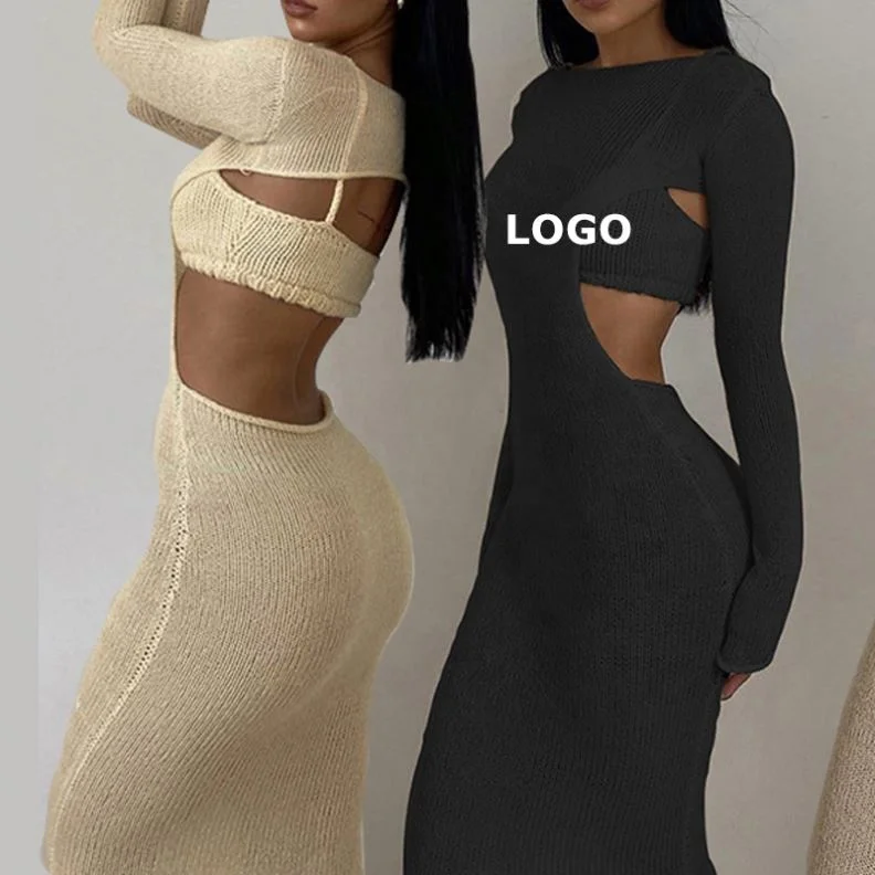 

Fall 2021 Women Clothes Long Sleeve Maxi Skirt Set 2 Piece Set Women