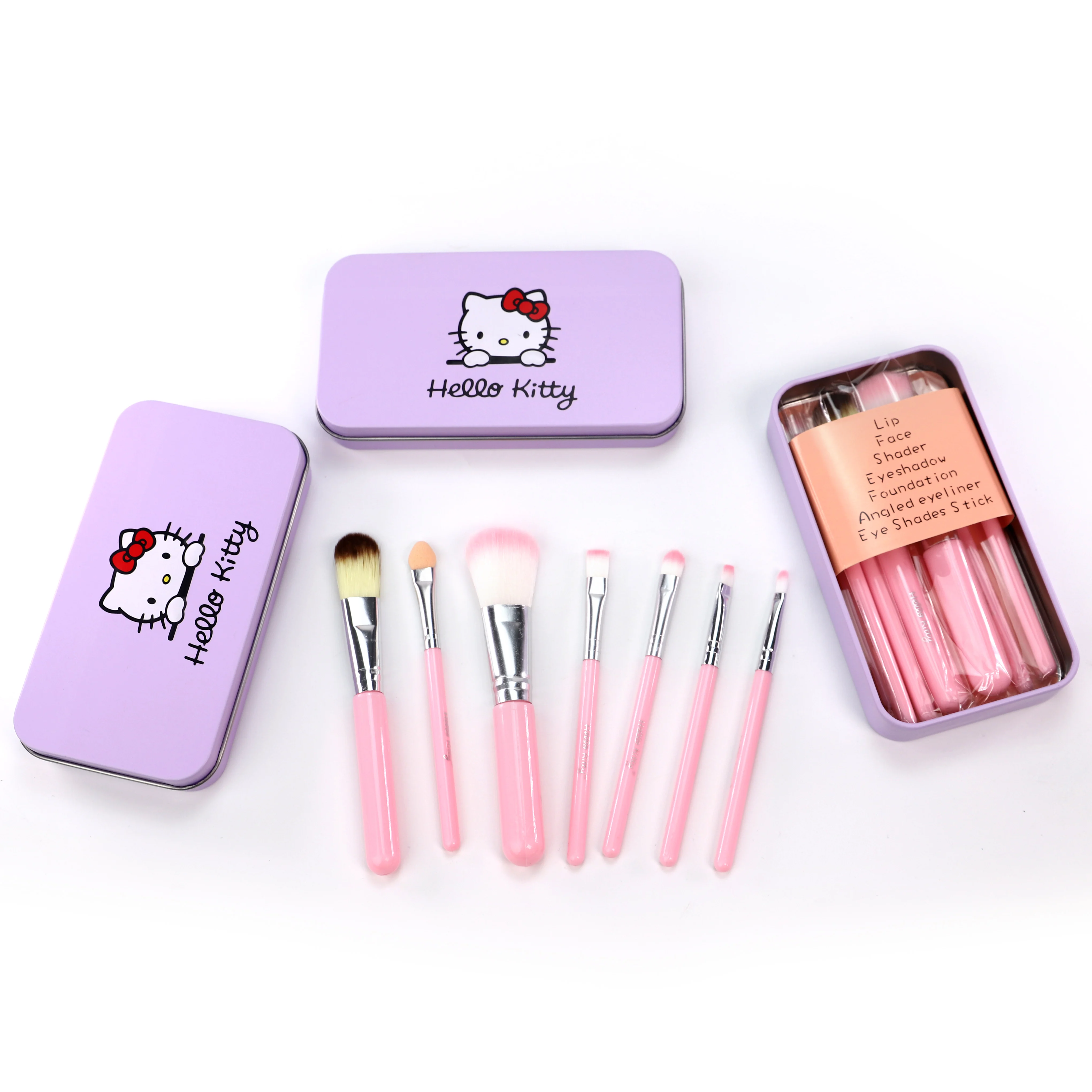 

2021 New hot selling large and mini make up brush set with packaging case, Pink