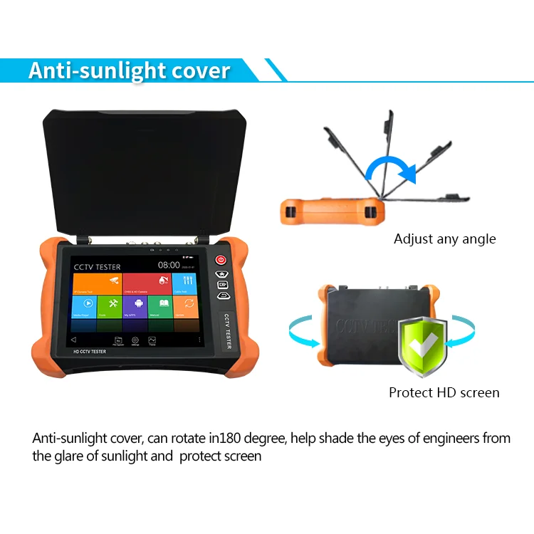 IP Camera Tester 8 inch retina touch screen Security IP CCTV Tester 8MP CVI/ TVI/ AHD 8MP EX-SDI HD-SDI, 3G-SDIcamera test