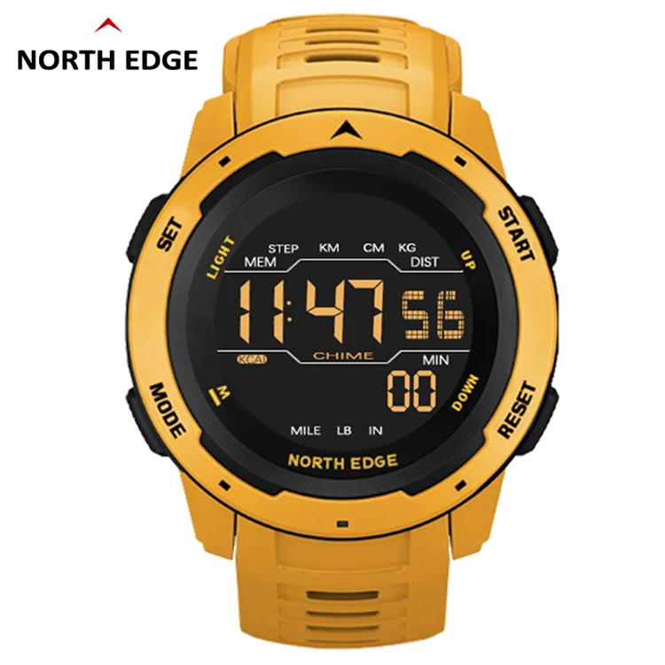 

NORTH EDGE Mars Men Digital Watch Men Sports Watches Dual Time Pedometer Alarm Clock Waterproof 50M Digital Watch Military Clock, 3 colors