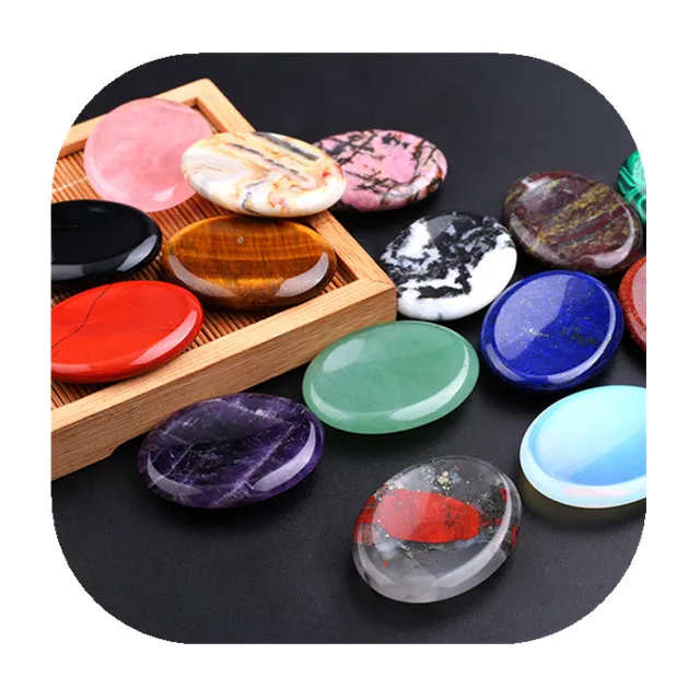 

Wholesale Chakra Gemstone Healing Energy Crystal Carved crystal worry stone for home decoration