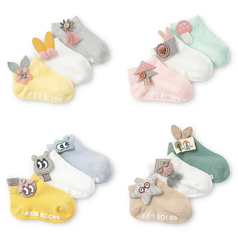 

Wholesale cute newborn organic baby socks anti slip cartoon toddlers infant cotton ankle baby socks, Custom color