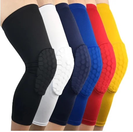 

Breathable Sports Football Basketball Knee Pads Honeycomb Knee Brace Leg Sleeve Calf Compression Knee Support Protection, As pictures