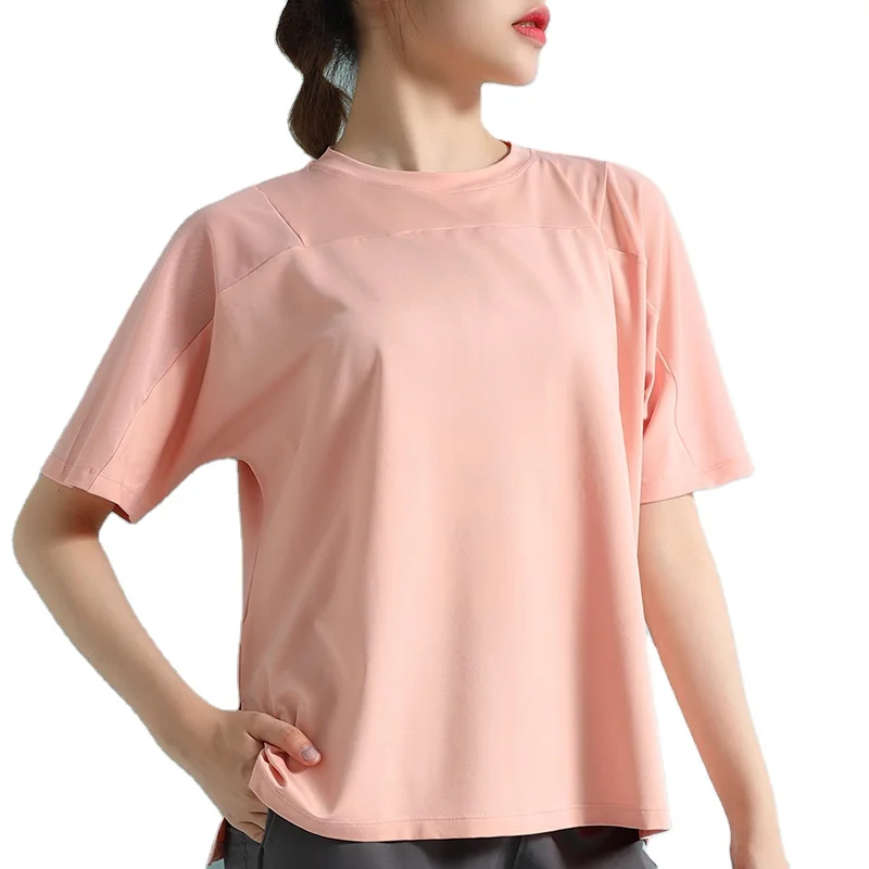 

Loose Gym T-shirt 2021 Summer Plain Shirts Short Sleeved Girl T shirts