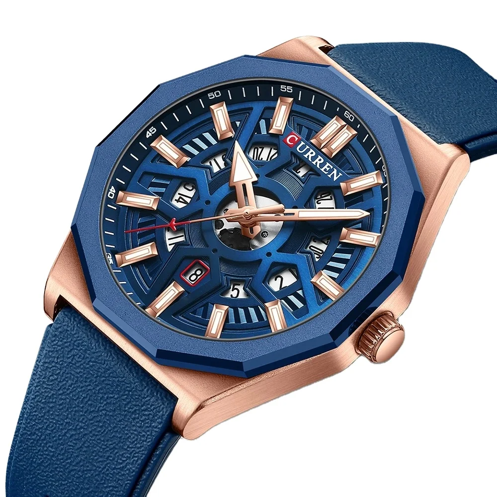 CURREN 8437 New Hot Sell Watch for Men Fashion Silicone Strap Quartz Watches Man Luminous Calendar Waterproof Luxury Wristwatch