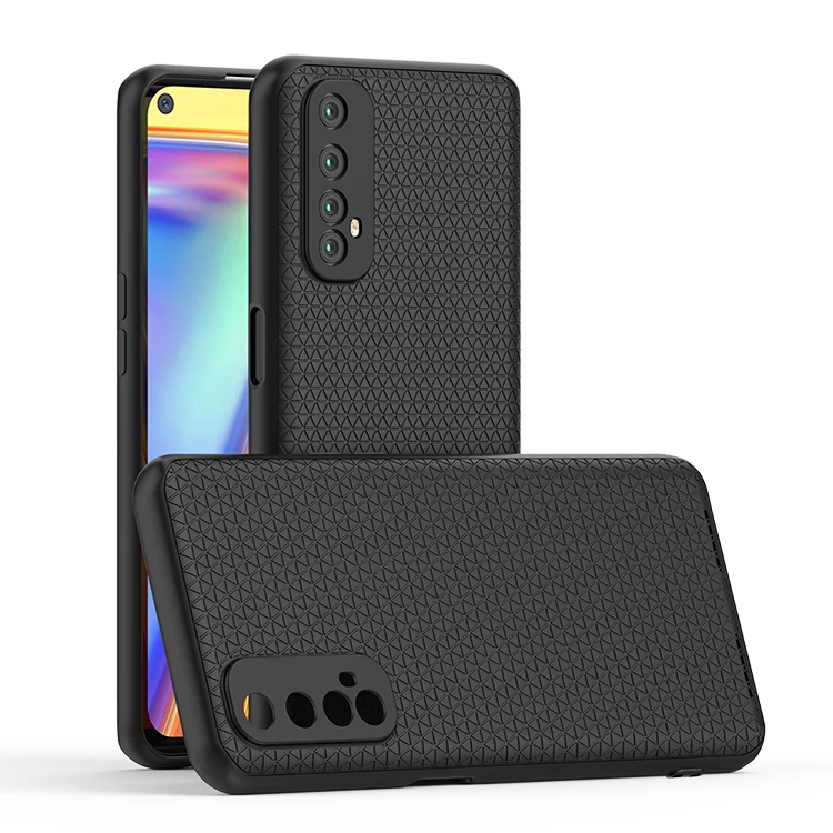 

2020 mobile phone accessories cross texture soft tpu mobile back cover for Realme 7 cell phone