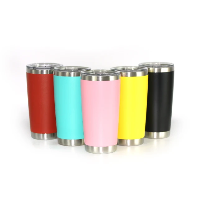 

20OZ Stainless Steel Travel Insulated Water Tumbler Powder coating Vacuum Tumbler, Pink/white/black/red/blue