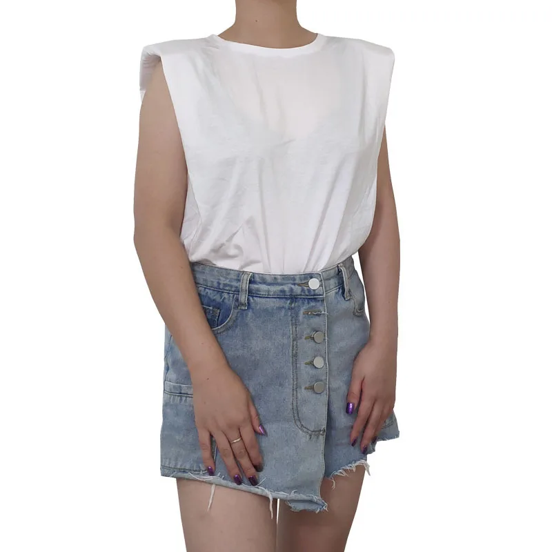 

2021 New arrival women sexy sleeveless o neck Fashion solid color Loose ladies tank top