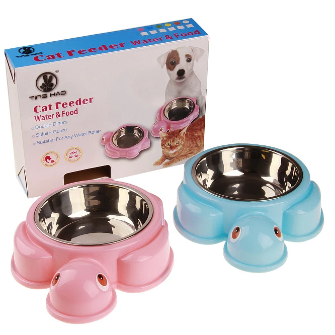 

Tcw007 hot sale lovely dog food bowl non-slip pet bowl double bowl, As photos