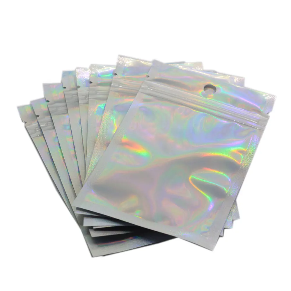 Wholesale Custom 100pcs/bag 8*13cm Plastic Transparent Jewelry Necklace Pendants Packaging Bags With Zippers