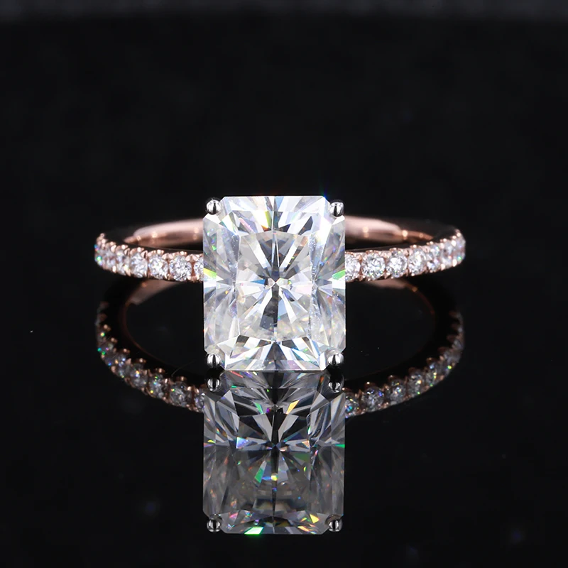 

Women Ring Classic Design Jewelry 2 Type Gold Color Wedding Rings Moissanite