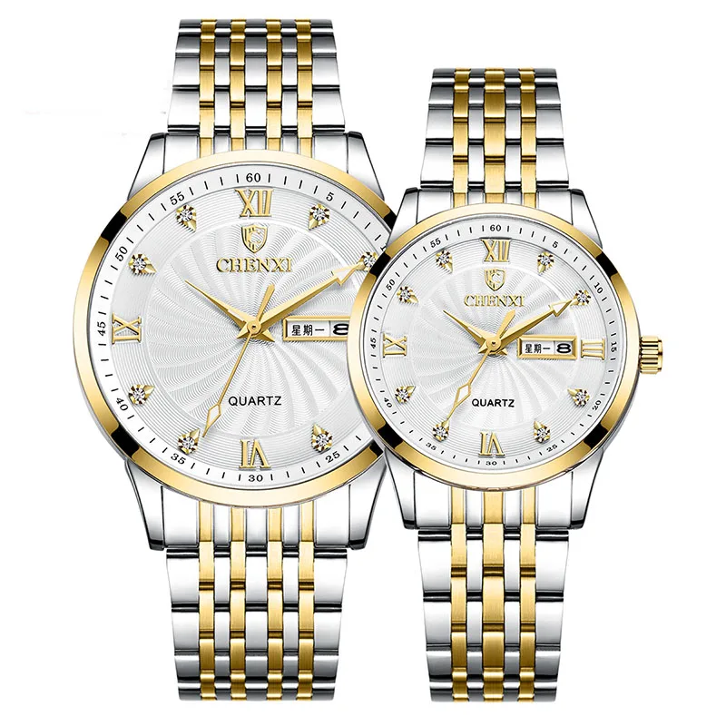 

New Arrival Special Price Quartz Couple Watch Stainless Steel Band Couple Watch, Many colors are available