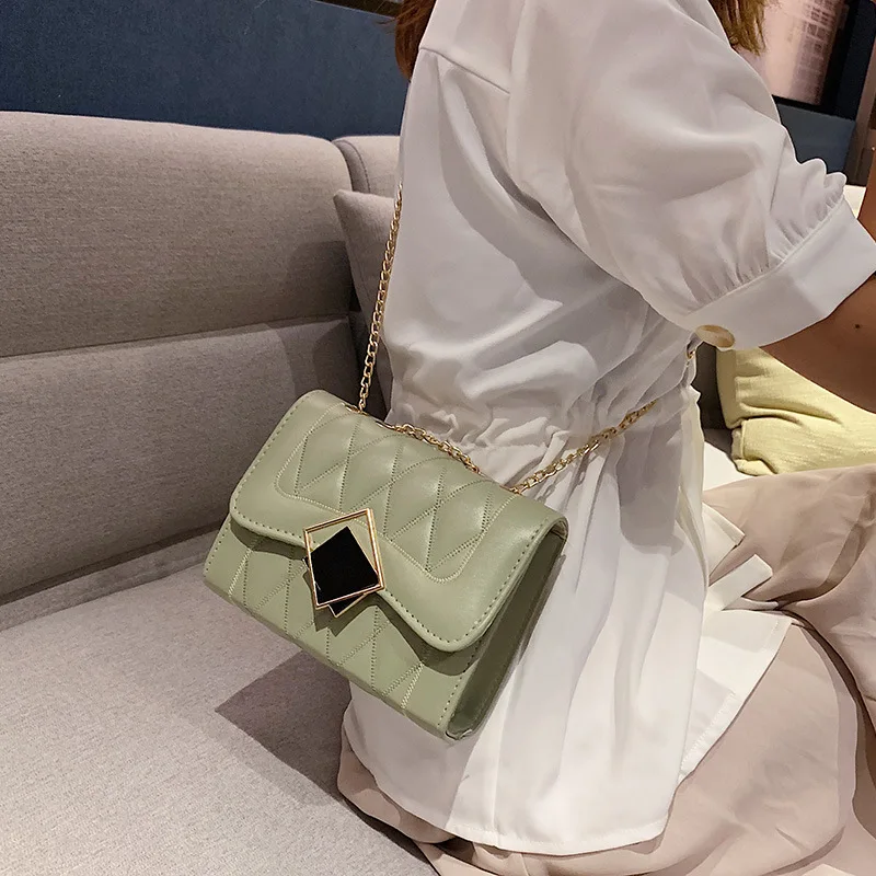 

Custom Model Women's Handbags 2020 New Foreign Style Small Square Bag Fashion Rhombus Chain Single Shoulder Women Bag