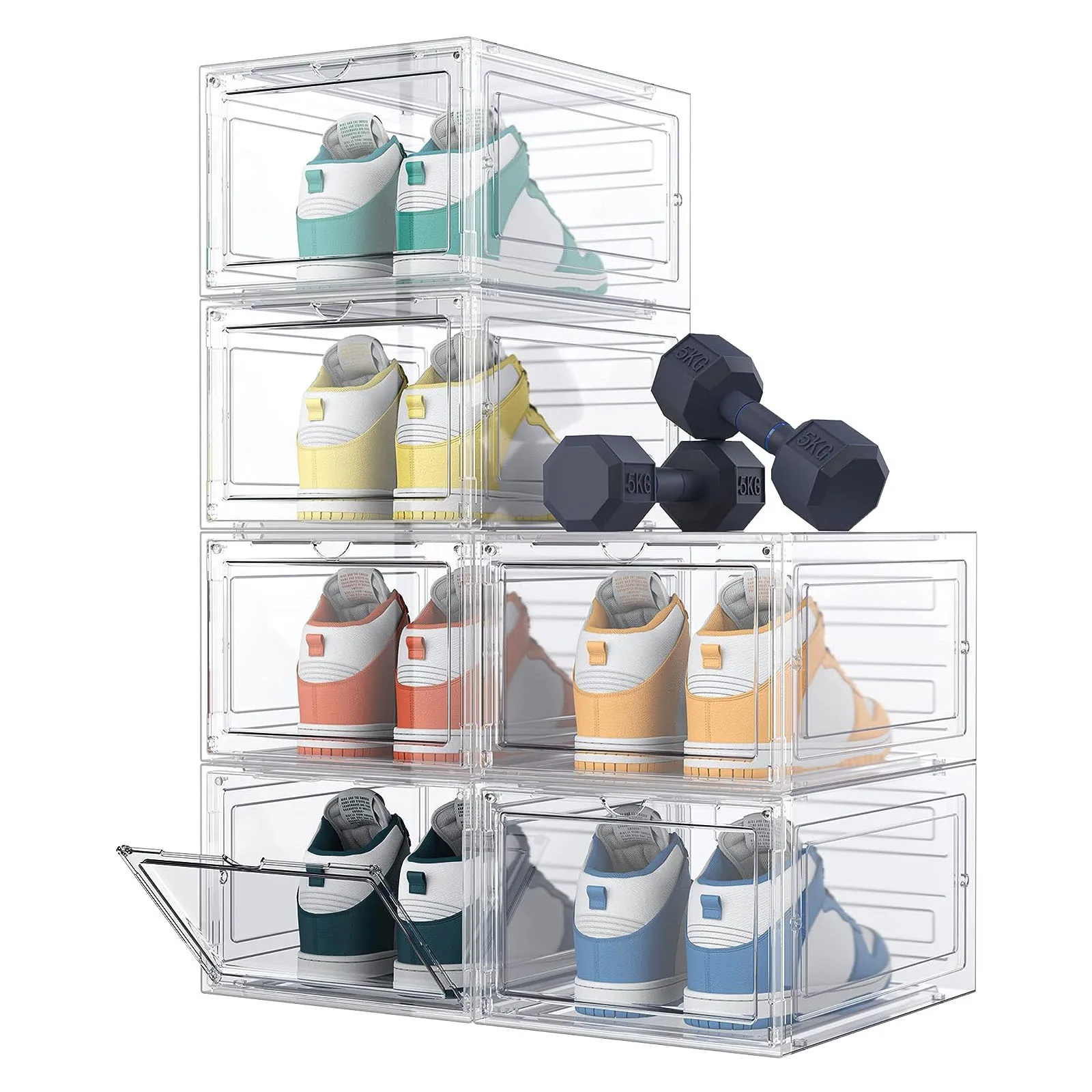 Plastic PP Injection Foldable Rectangle Storage Container Save Space Home Use