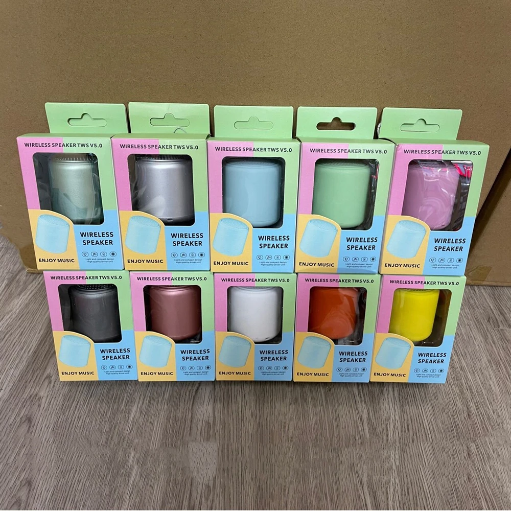 

New 360 degree surround sound music player BT 5.0 stereo TWS wireless mini portable speakers for phone laptop, 10 colors