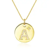 

2019 New 18K Yellow Gold Filled 100% Real Solid 925 Sterling Silver Initial Necklace