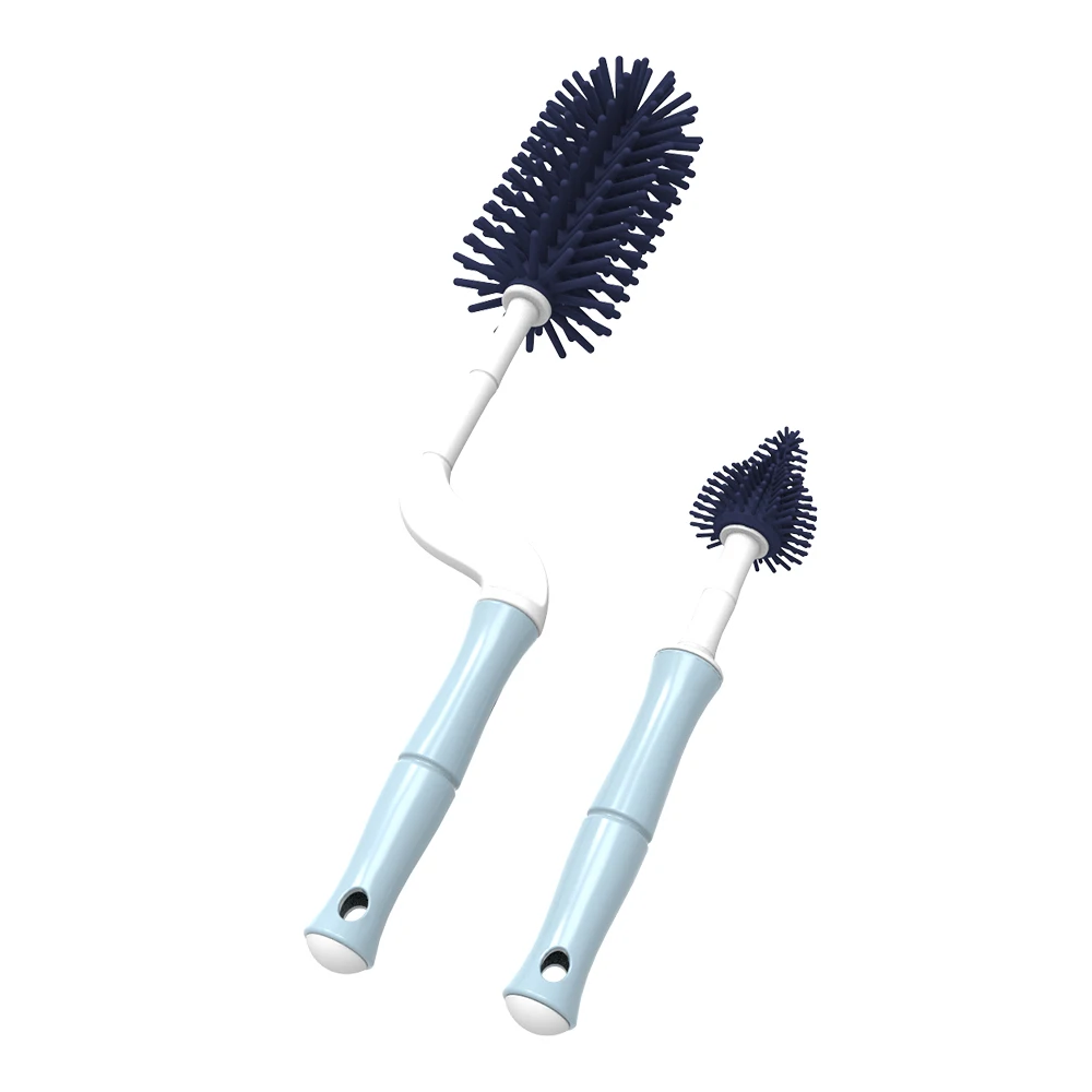 

Long Handle Rotating Silicone Water Bottle Cleaner Brush Baby Bottles Brush for Washing, Black