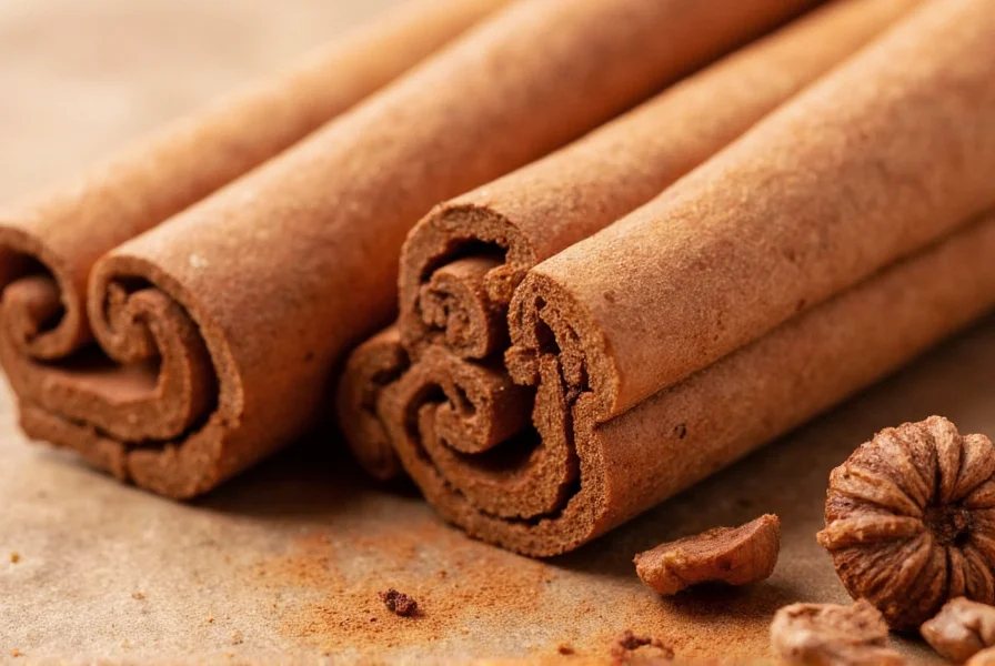 Close-up of cinnamon sticks and powder showing the natural texture and color of Ceylon and Cassia cinnamon varieties