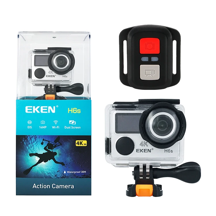 

H6S plus 4K HD Full-Time EIS Sports Camera 14MP Photo 170 Degree Wide Angle WiFi Control EKEN H6S Action Camera, Silver