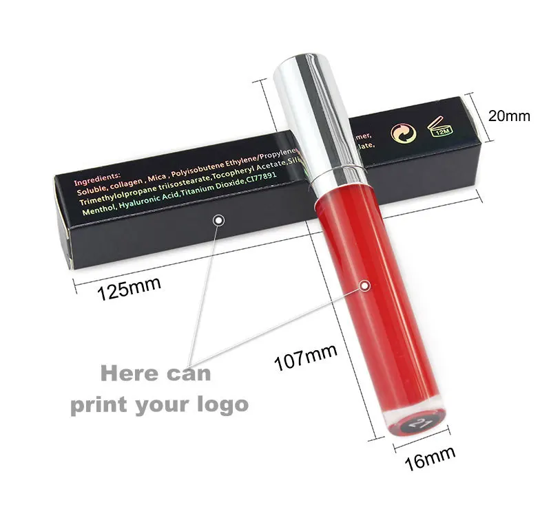 

Accept customized logo!26 colors clear shiny glitter lip gloss oily lip glaze Waterproof long Lasting liquid lipstick