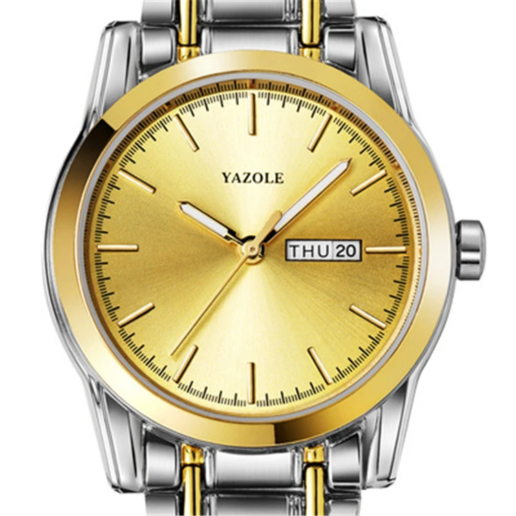 

YAZOLE 2021 Fashion Business Men Watch Week Calendar Function Luminous Hands Quartz Wristwatch Gifts Relogio Masculino