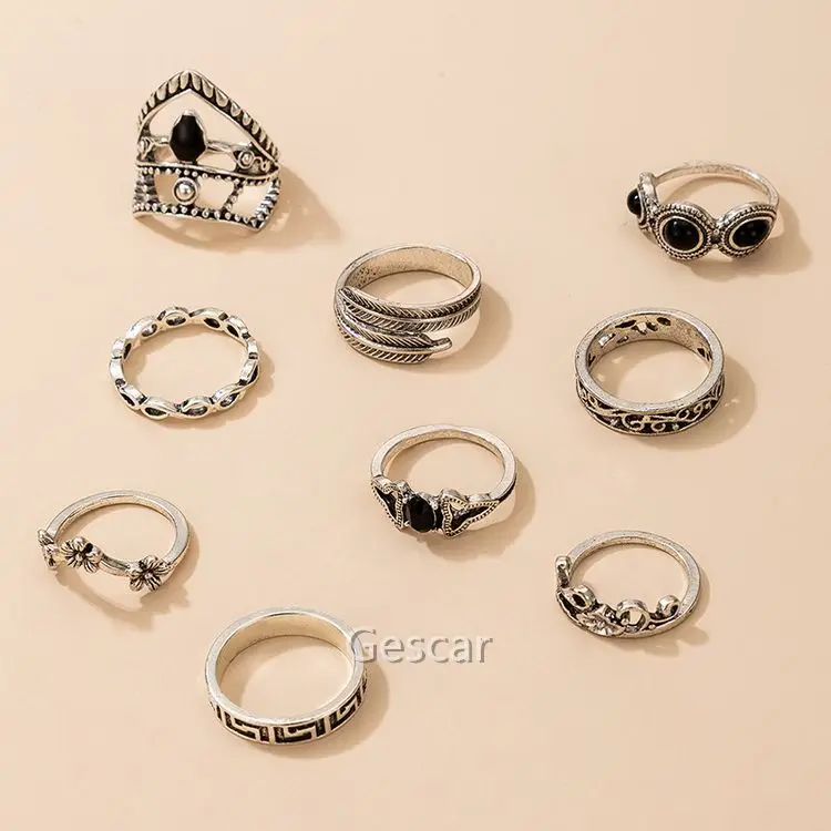 

Hot Alloy With Diamond Set Flower Ring Quality Fashion Women Ring Sales Bohemia Style Earring Wholesale Factory Price