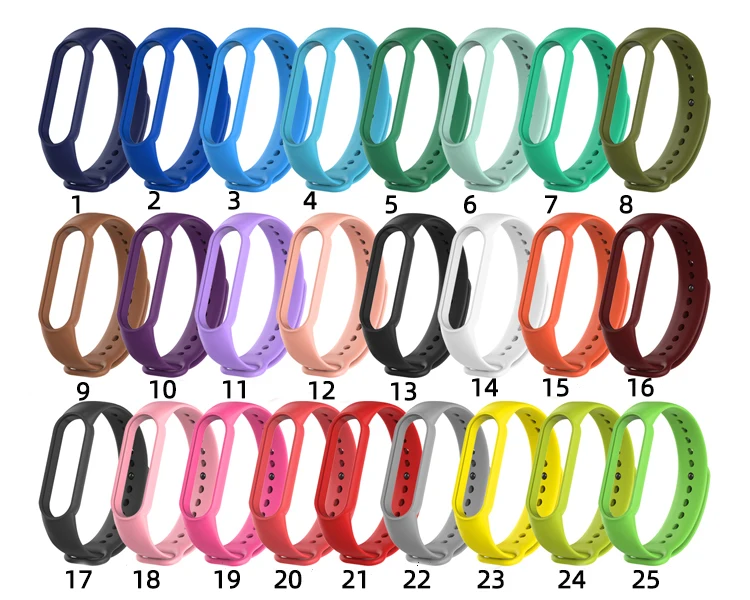 

35 Colors Silicone Wrist Band Silicone Replacement Sport Band For Xiaomi 6 5 4 3 Mi Band