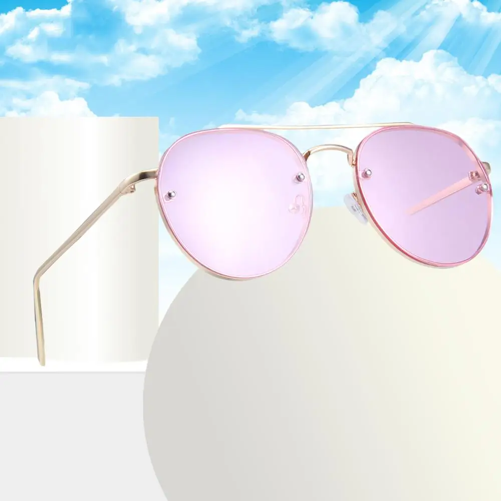 trendy pink sunglasses metal gold frame womens sunglasses 2020