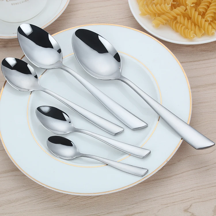 

Table serving soup coffee/tea dinner metal silver pointed spoon set