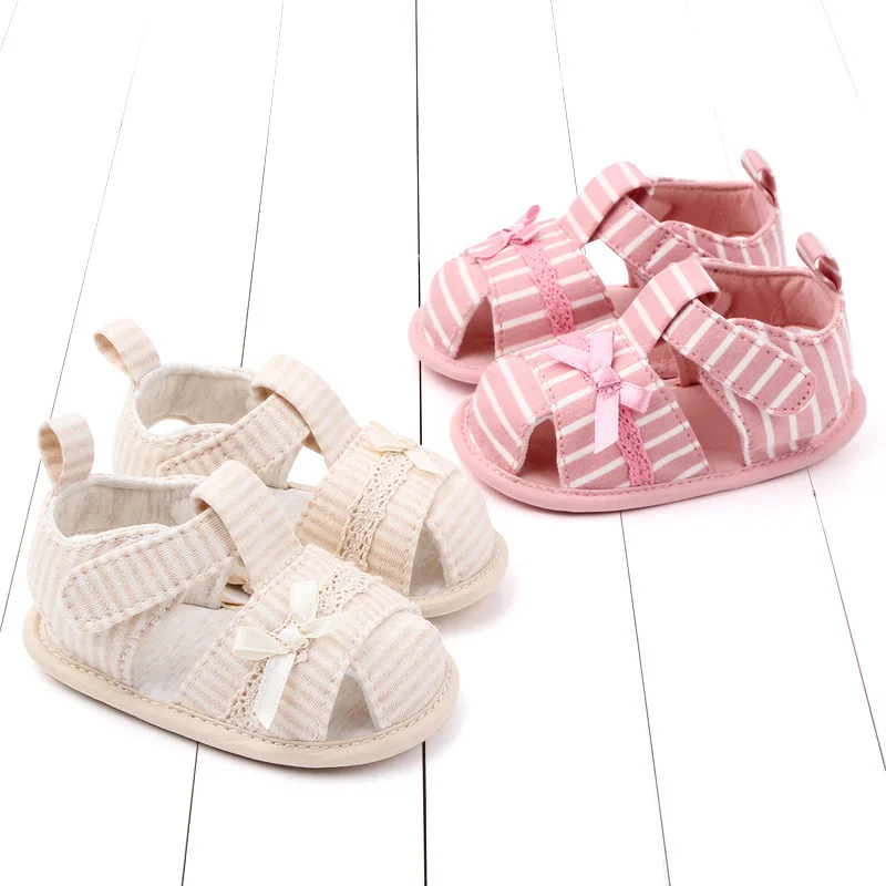 

New Arrival Summer Stripe Soft Sole Toddler Shoes Sandals For Baby Girl