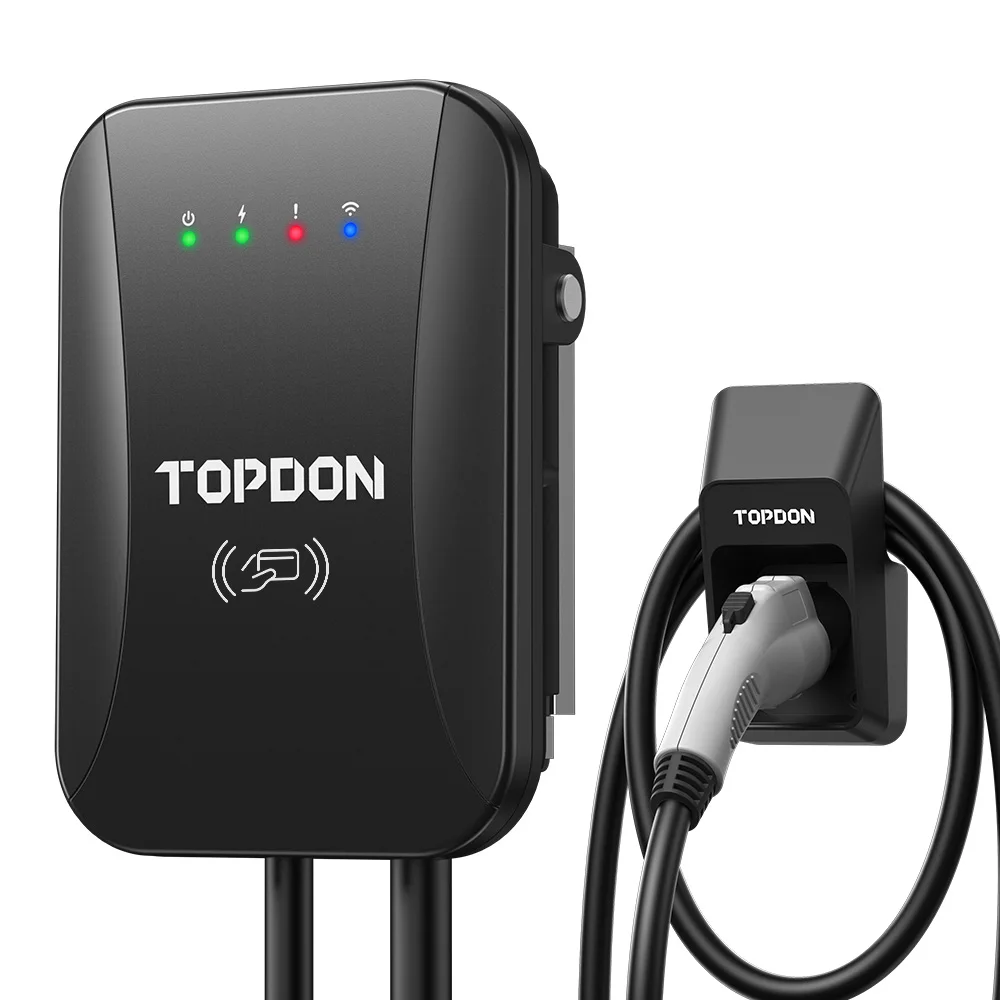 

TOPDON Manufacturer Factory Supply Ocpp Level 32A 16A 7kw 11kw 22kw PluseQ AC Home Fast Charger Station Wallbox EV Car Charger