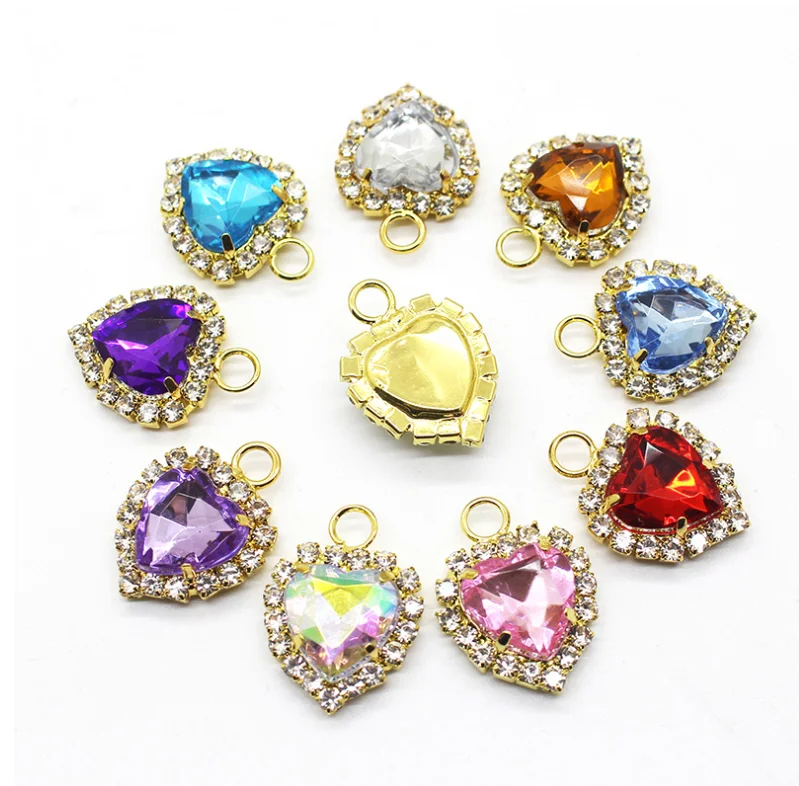 

Heart Claw Rhinestone Charm Pendant Korean Jewelry Accessories