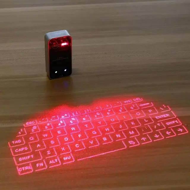 

Portable Bt Wireless Laser Virtual Projection Keyboard for iOS Android Smart Phone Tablet iPad Pc Notebook, White black silver