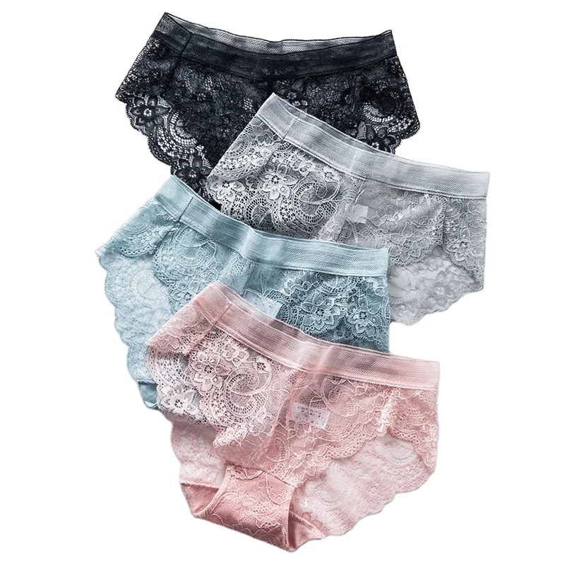 

Sexy Lace Panties Women Thong Seamless Ice Silk Underwear for Women Nylon Briefs Girls Transparent Low-Rise Lingerie Wholesale