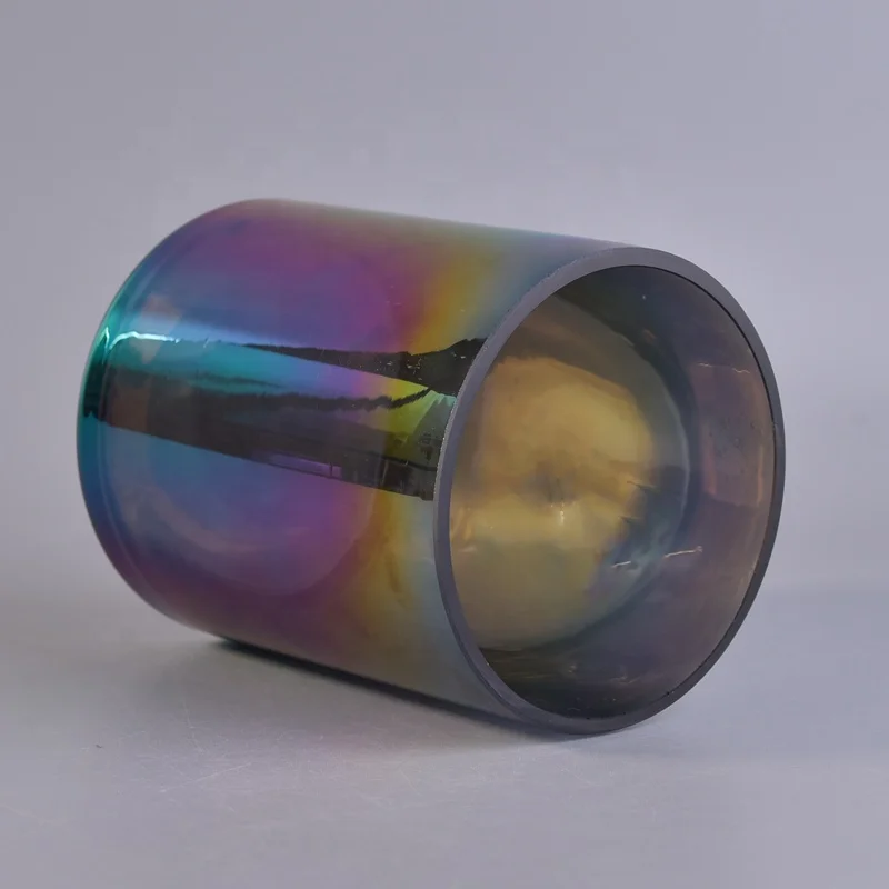 Cylinder gradient color customized candle jars tea light glass candle holder wedding centerpieces wholesales