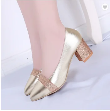 

Woman High Heel Shoe Lady Elegant Dress Shoes Big Size Women Shoes, Gold/silver/black
