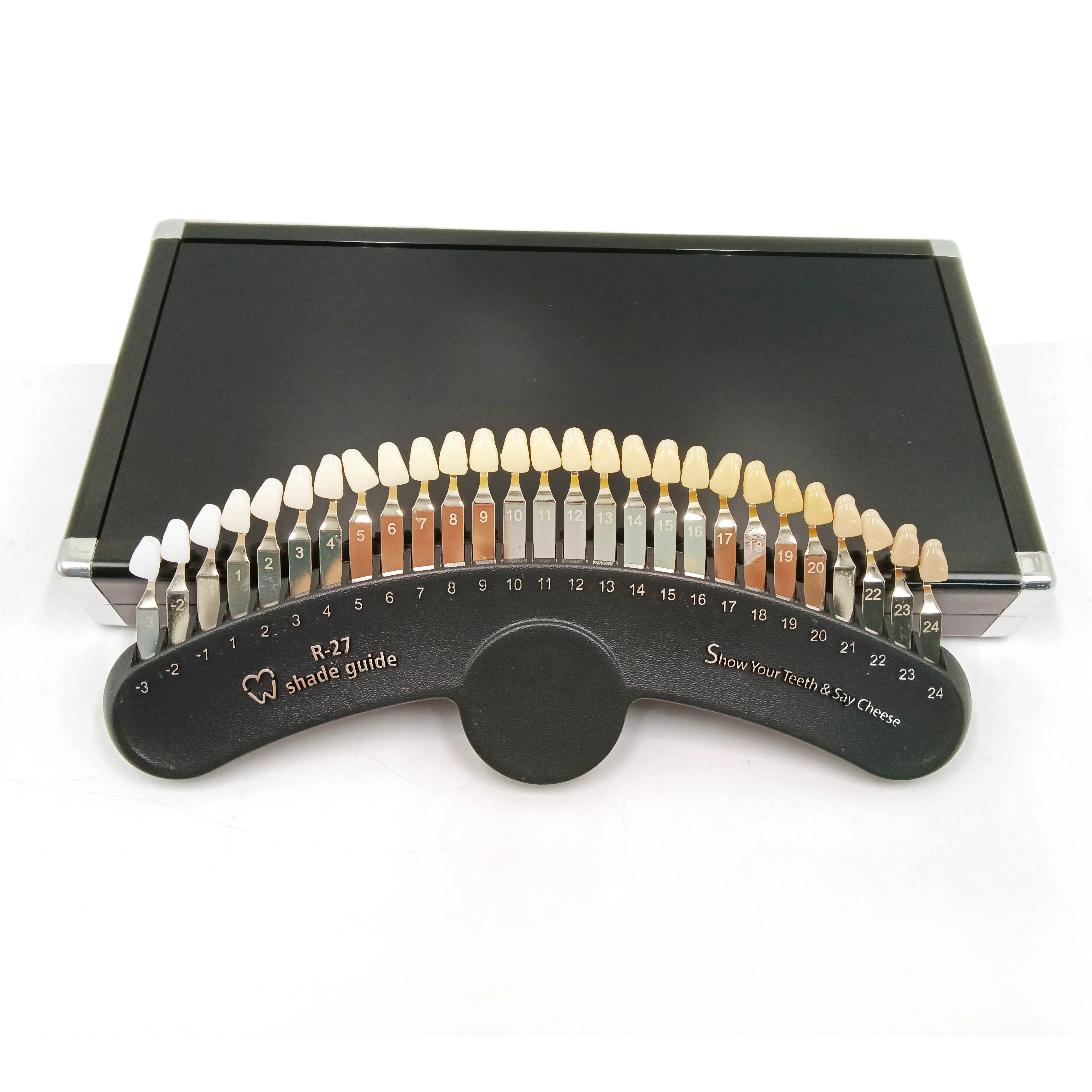 Hot Sale Clinic Use Dental Porcelain 3D Colors Shade Guide Teeth Whitening Bleaching 27 Colors Shade Guide
