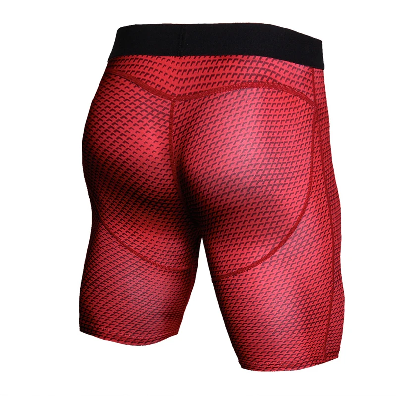 

3D Printing Men's Compression Shorts Pants Base Layer Skin Tights Ball Sports Running Gym Shorts, Red,white, blue,black, snake black