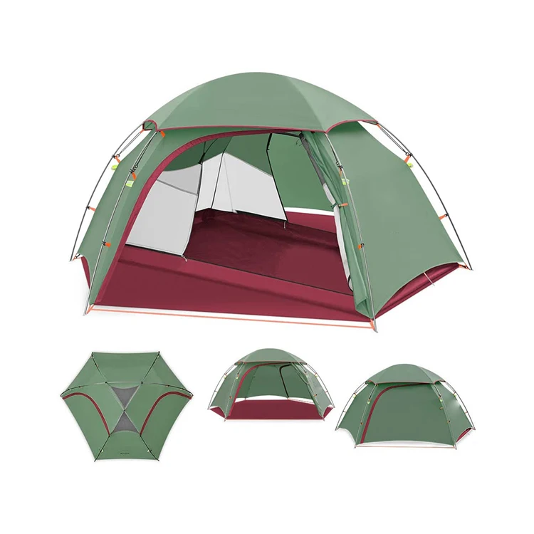 

E-Rike Wholesale cheap promotion outdoor travelling tent camping tents in china, Yello,dark green