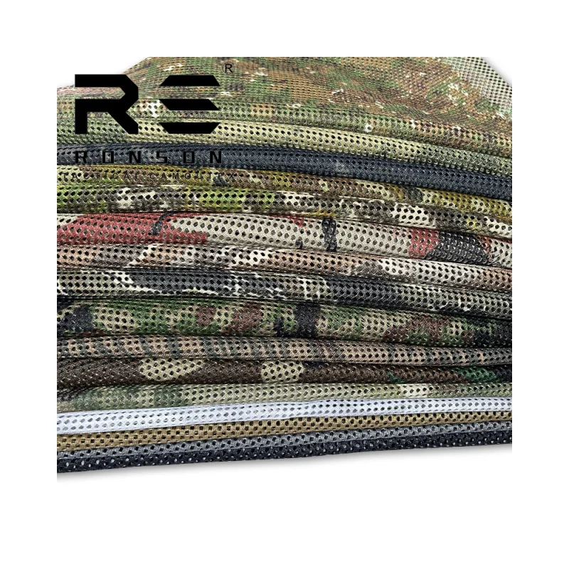 

Ronson Mesh camouflage fabric 230gsm Outdoor gear material tactical polyester fabric camouflage mesh fabric