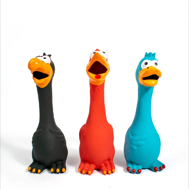 

Squeaker Latex Chicken Duck Shaped Pet Toys Bite-resistant Screaming Pet Supplies Dog Toy