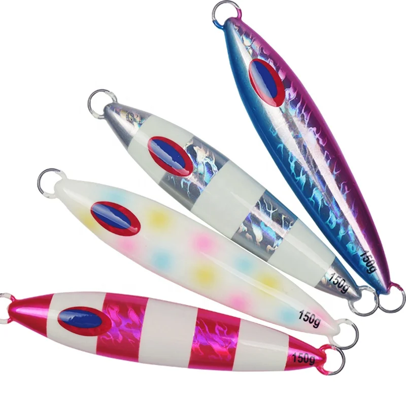 

100g 120g 150g luminous laser slow sinking lead metal jigging fishing lure